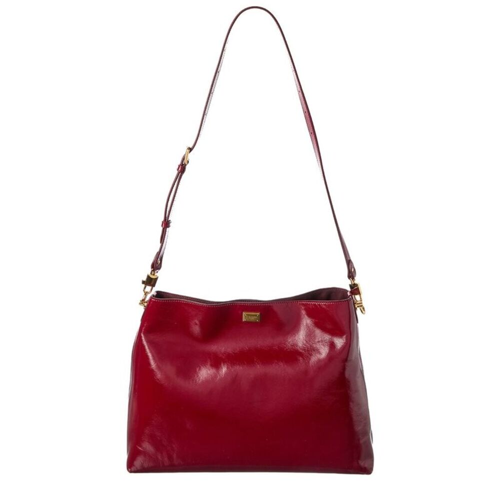 Dolce & Gabbana Vittoria Large Patent Shoulder Bag, Red